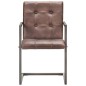 vidaXL Sillas de comedor voladizad 2 uds cuero real marrón desgastado vidaXL Sillas de comedor voladizad 2 uds cuero real marrón desgastado
