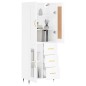 vidaXL Aparador alto madera contrachapada blanco brillo 69,5x34x180 cm vidaXL Aparador alto madera contrachapada blanco brillo 69,5x34x180 cm