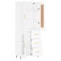 vidaXL Aparador alto madera contrachapada blanco brillo 69,5x34x180 cm vidaXL Aparador alto madera contrachapada blanco brillo 69,5x34x180 cm