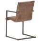 vidaXL Sillas de comedor voladizad 2 uds cuero real marrón desgastado vidaXL Sillas de comedor voladizad 2 uds cuero real marrón desgastado