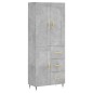 vidaXL Aparador alto madera contrachapada gris hormigón 69,5x34x180 cm vidaXL Aparador alto madera contrachapada gris hormigón 69,5x34x180 cm