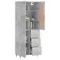 vidaXL Aparador alto madera contrachapada gris hormigón 69,5x34x180 cm vidaXL Aparador alto madera contrachapada gris hormigón 69,5x34x180 cm