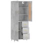 vidaXL Aparador alto madera contrachapada gris hormigón 69,5x34x180 cm vidaXL Aparador alto madera contrachapada gris hormigón 69,5x34x180 cm