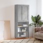 vidaXL Aparador alto madera contrachapada gris sonoma 69,5x34x180 cm vidaXL Aparador alto madera contrachapada gris sonoma 69,5x34x180 cm