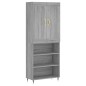 vidaXL Aparador alto madera contrachapada gris sonoma 69,5x34x180 cm vidaXL Aparador alto madera contrachapada gris sonoma 69,5x34x180 cm