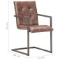 vidaXL Sillas de comedor voladizad 2 uds cuero real marrón desgastado vidaXL Sillas de comedor voladizad 2 uds cuero real marrón desgastado