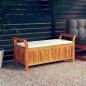 vidaXL Banco almacenaje jardín con cojín madera maciza de acacia 126cm vidaXL Banco almacenaje jardín con cojín madera maciza de acacia 126cm