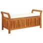 vidaXL Banco almacenaje jardín con cojín madera maciza de acacia 126cm vidaXL Banco almacenaje jardín con cojín madera maciza de acacia 126cm