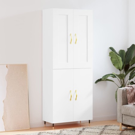 vidaXL Aparador alto madera contrachapada blanco 69,5x34x180 cm