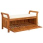 vidaXL Banco almacenaje jardín con cojín madera maciza de acacia 126cm vidaXL Banco almacenaje jardín con cojín madera maciza de acacia 126cm