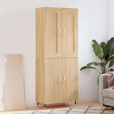 vidaXL Aparador alto madera contrachapada color roble 69,5x34x180 cm