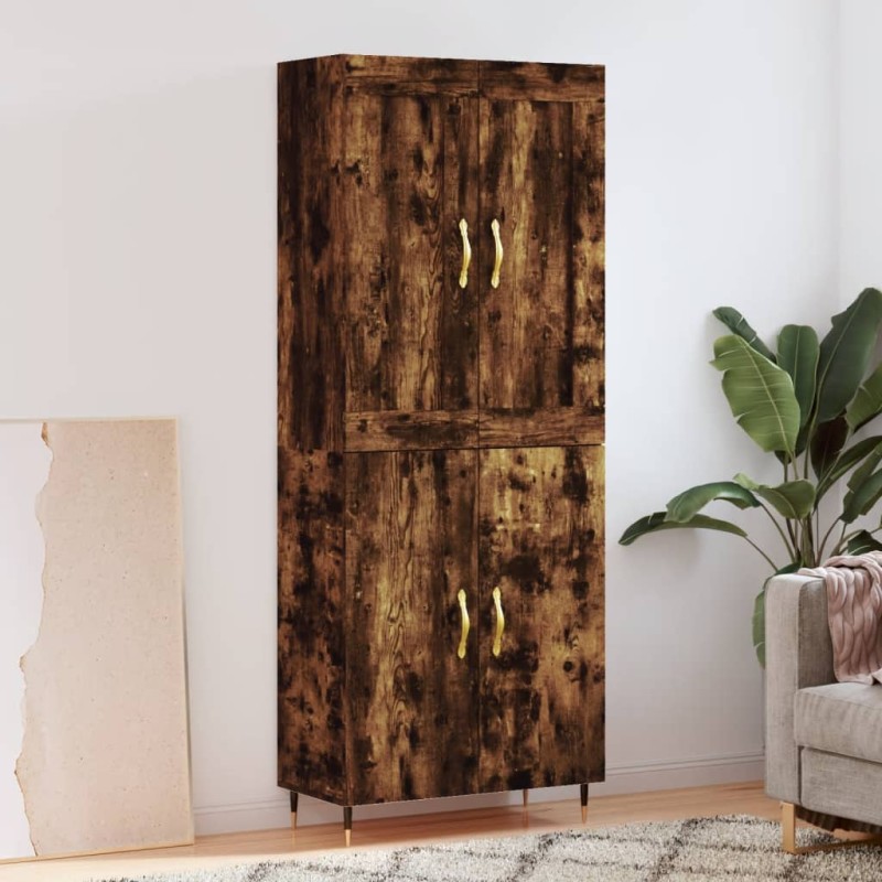 vidaXL Aparador alto madera contrachapada roble ahumado 69,5x34x180 cm vidaXL Aparador alto madera contrachapada roble ahumado 69,5x34x180 cm