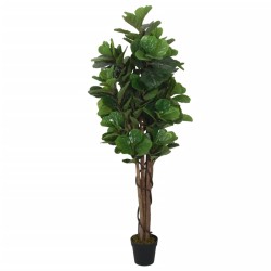 vidaXL Higuera de hojas de violín artificial 96 hojas verde 80 cm