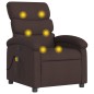 vidaXL Sillón de masaje reclinable de tela marrón oscuro vidaXL Sillón de masaje reclinable de tela marrón oscuro