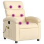 vidaXL Sillón de masaje reclinable de tela crema vidaXL Sillón de masaje reclinable de tela crema