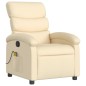 vidaXL Sillón de masaje reclinable de tela crema vidaXL Sillón de masaje reclinable de tela crema
