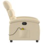 vidaXL Sillón de masaje reclinable de tela crema vidaXL Sillón de masaje reclinable de tela crema
