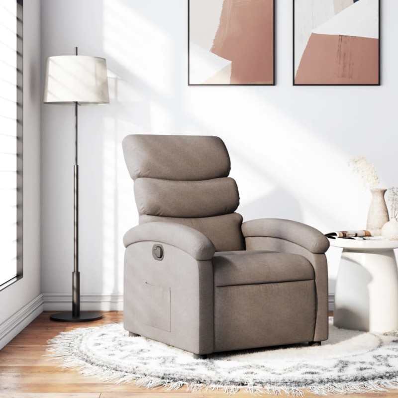 vidaXL Sillón reclinable de tela gris taupe
