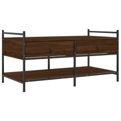 vidaXL Mesa de centro madera de ingeniería roble marrón 99x50x50 cm