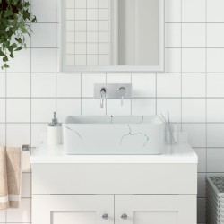 vidaXL Lavabo sobre encimera rectangular cerámica blanco 46x35,5x13 cm