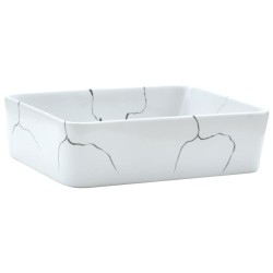 vidaXL Lavabo sobre encimera rectangular cerámica blanco 46x35,5x13 cm