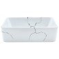 vidaXL Lavabo sobre encimera rectangular cerámica blanco 46x35,5x13 cm vidaXL Lavabo sobre encimera rectangular cerámica blanco 46x35,5x13 cm