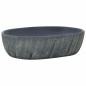 vidaXL Lavabo sobre encimera ovalado cerámica negro y gris 47x33x13 cm vidaXL Lavabo sobre encimera ovalado cerámica negro y gris 47x33x13 cm
