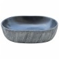 vidaXL Lavabo sobre encimera ovalado cerámica negro y gris 47x33x13 cm vidaXL Lavabo sobre encimera ovalado cerámica negro y gris 47x33x13 cm