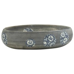 vidaXL Lavabo sobre encimera ovalado cerámica gris 59x40x15 cm