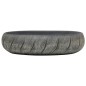 vidaXL Lavabo sobre encimera ovalado cerámica negro y gris 59x40x15 cm vidaXL Lavabo sobre encimera ovalado cerámica negro y gris 59x40x15 cm