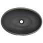 vidaXL Lavabo sobre encimera ovalado cerámica negro y gris 59x40x15 cm vidaXL Lavabo sobre encimera ovalado cerámica negro y gris 59x40x15 cm