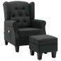 vidaXL Sillón de masaje con reposapiés tela gris oscuro vidaXL Sillón de masaje con reposapiés tela gris oscuro