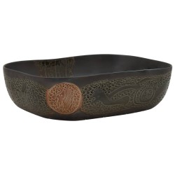 vidaXL Lavabo sobre encimera rectangular cerámica negro 48x37,5x13,5cm