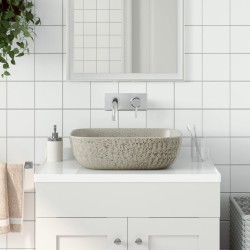vidaXL Lavabo sobre encimera rectangular cerámica gris 48x37,5x13,5 cm