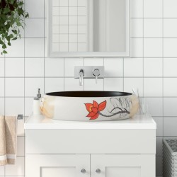 vidaXL Lavabo sobre encimera ovalado cerámica multicolor 59x40x15 cm