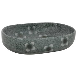 vidaXL Lavabo sobre encimera ovalado cerámica azul 59x40x14 cm