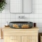 vidaXL Lavabo sobre encimera ovalado cerámica gris y negro 59x40x14 cm vidaXL Lavabo sobre encimera ovalado cerámica gris y negro 59x40x14 cm