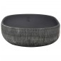 vidaXL Lavabo sobre encimera ovalado cerámica gris y negro 59x40x14 cm vidaXL Lavabo sobre encimera ovalado cerámica gris y negro 59x40x14 cm