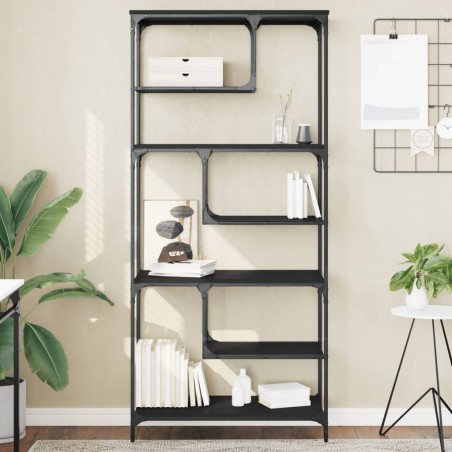 vidaXL Estantería madera de ingeniería negro 81x36x176 cm