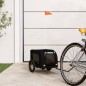 vidaXL Remolque de bicicleta mascotas hierro tela Oxford negro vidaXL Remolque de bicicleta mascotas hierro tela Oxford negro