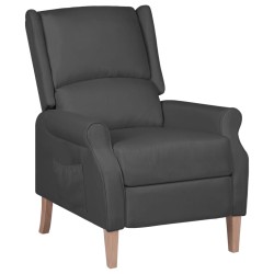 vidaXL Silla reclinable de tela gris oscuro