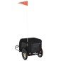 vidaXL Remolque de bicicleta mascotas hierro tela Oxford negro vidaXL Remolque de bicicleta mascotas hierro tela Oxford negro