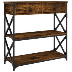 vidaXL Mesa consola madera de ingeniería roble ahumado 75x28x75 cm