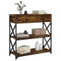 vidaXL Mesa consola madera de ingeniería roble ahumado 75x28x75 cm vidaXL Mesa consola madera de ingeniería roble ahumado 75x28x75 cm