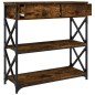 vidaXL Mesa consola madera de ingeniería roble ahumado 75x28x75 cm vidaXL Mesa consola madera de ingeniería roble ahumado 75x28x75 cm