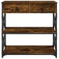 vidaXL Mesa consola madera de ingeniería roble ahumado 75x28x75 cm vidaXL Mesa consola madera de ingeniería roble ahumado 75x28x75 cm