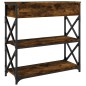 vidaXL Mesa consola madera de ingeniería roble ahumado 75x28x75 cm vidaXL Mesa consola madera de ingeniería roble ahumado 75x28x75 cm