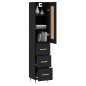 vidaXL Aparador de madera contrachapada negro 34,5x34x180 cm vidaXL Aparador de madera contrachapada negro 34,5x34x180 cm