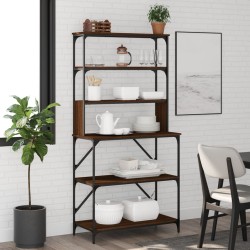 vidaXL Estantería cocina 6 niveles madera roble marrón 90x40x180 cm