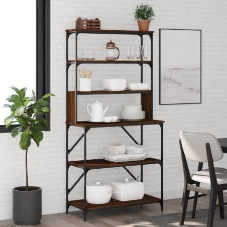 vidaXL Estantería cocina 6 niveles madera roble marrón 90x40x180 cm